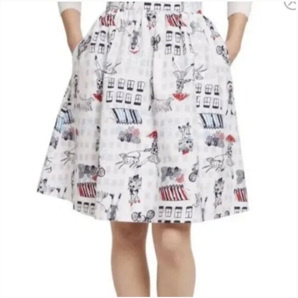 Modcloth Dresses & Skirts - ModCloth Women's Rainy Day in Paris Pleated Novelty Skirt Size 1X